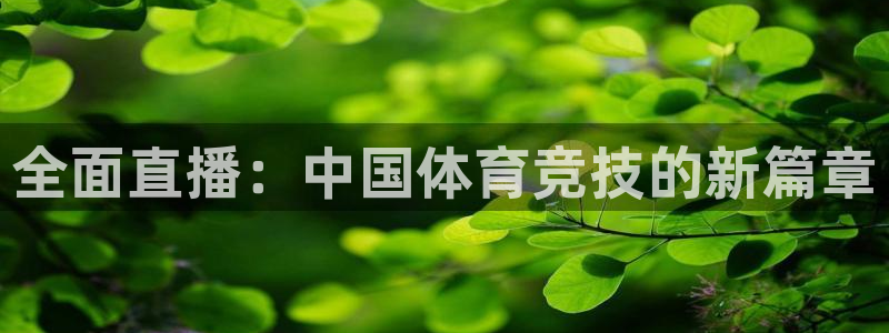 全面直播：中国体育竞技的新篇章